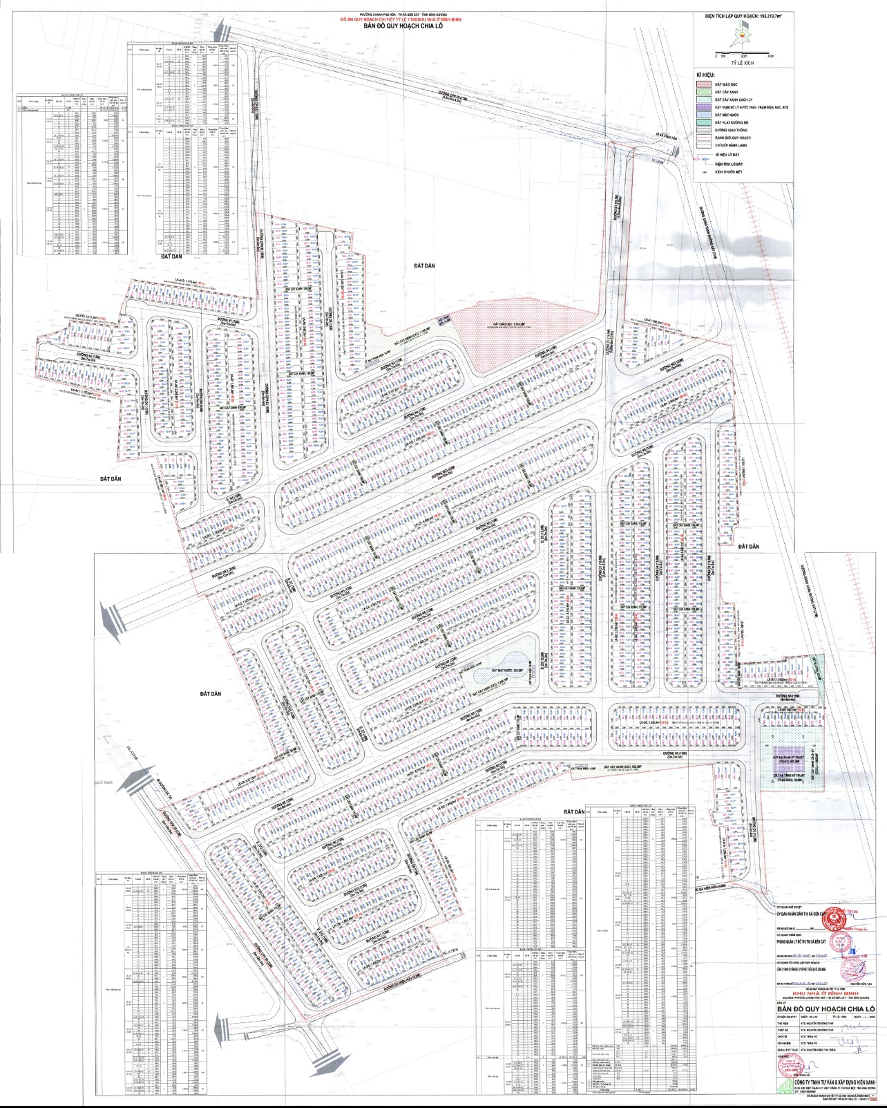 Sơ đồ phân lô quy hoạch chi tiết 1/500 dự án Khu đô thị 5F Apollo Bến Cát Bình Dương