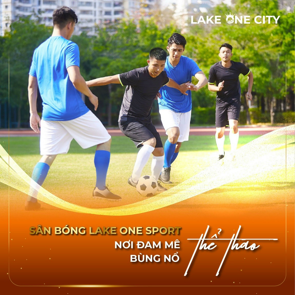 Sân bóng đá dự án Lake One City Bình Phước.