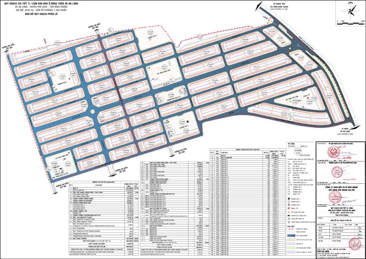 Thông tin bảng đồ quy hoạch 1/500 Dự án An Phú Long Garden