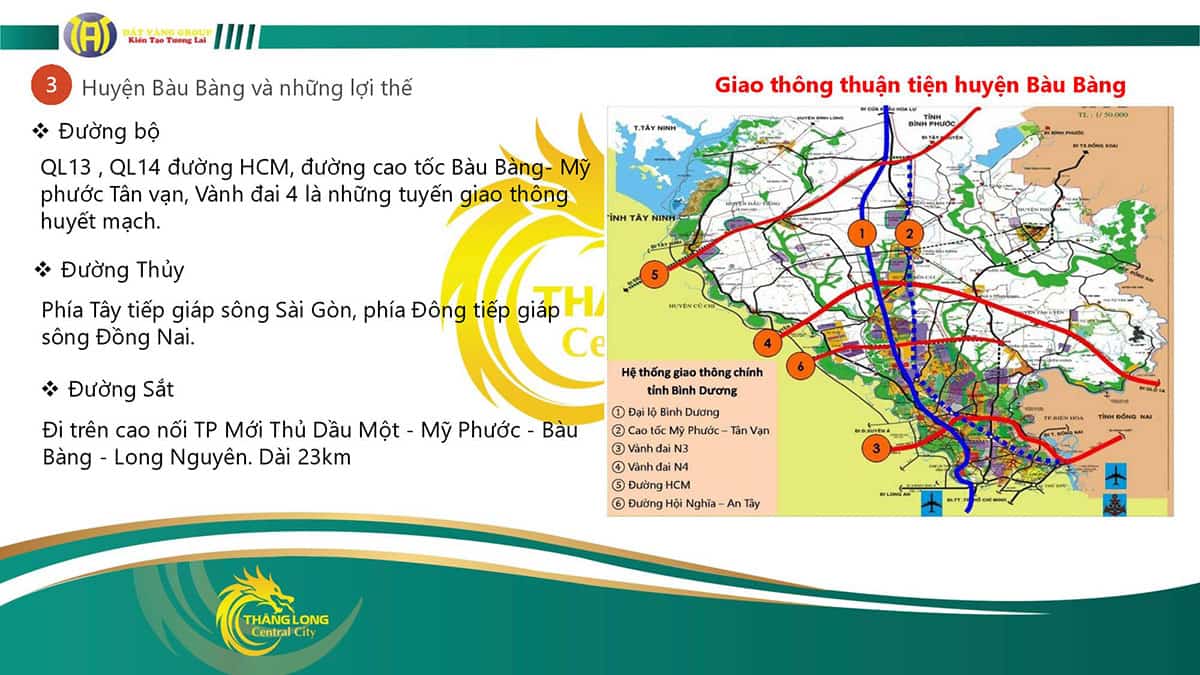 Kết nối giao thông tại Khu vực Bàu Bàng của Dự án Thăng Long Central City
