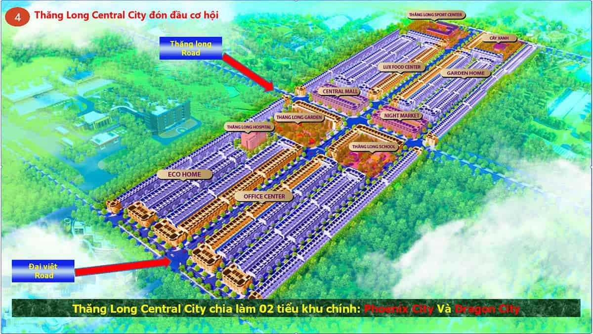 Phân khu dự án Thăng Long Central City Bàu Bàng