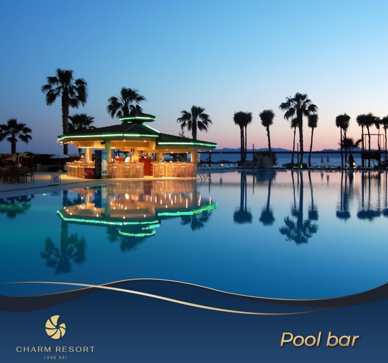 Toàn cảnh Pool bar tại Charm Long Hải