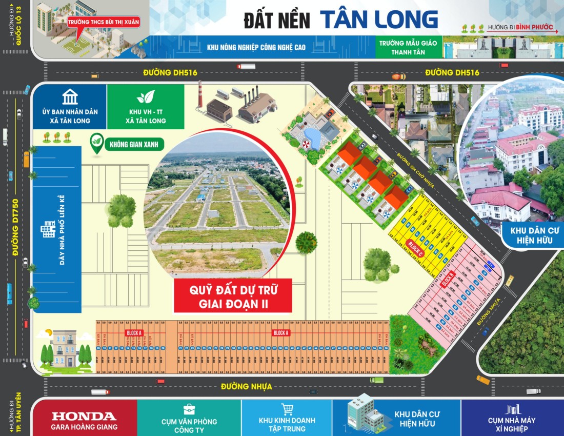 Bảng đồ phân lô dự án Tân Long Mall Phú Giáo Bình Dương
